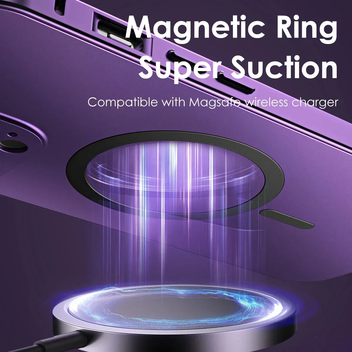 Magnetic Case for iPhone 13 14 15 Pro Max | Aluminum Frame Magsafe Cover with Glass Back & Lens Protection